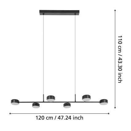 Eglo - LED Aptumšojama lustra ar auklu 6xLED/7W/230V