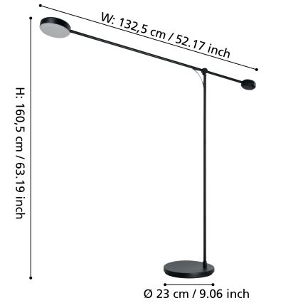 Eglo - LED Aptumšojama skārienvadāma grīdas stāvlampa LED/24W/230V