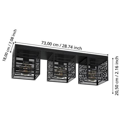 Eglo - Griestu lampa 3xE27/40W/230V