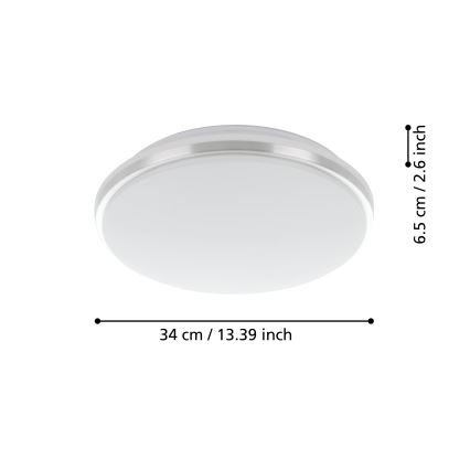 Eglo - LED Vannas istabas griestu lampa LED/15,6W/230V IP44 spīdīgi hromēts