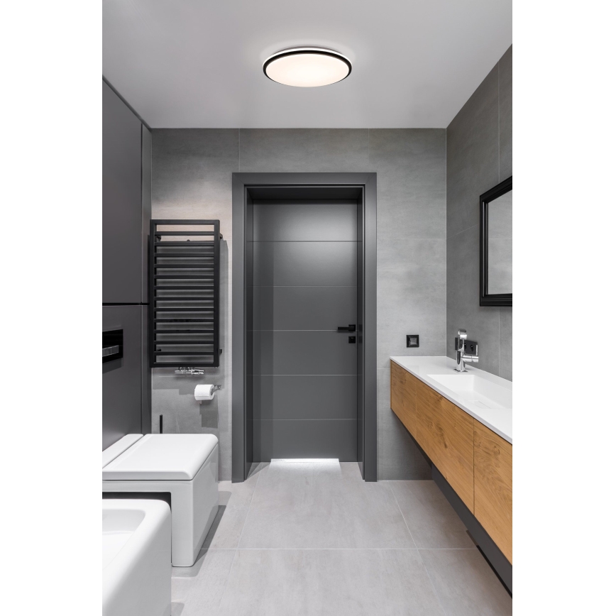 Eglo - LED Vannas istabas griestu lampa LED/15,6W/230V IP44 melna