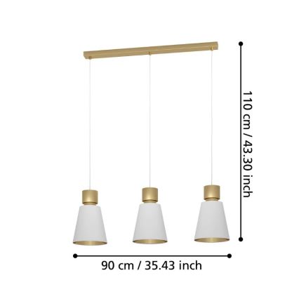 Eglo - Lustra ar auklu 3xE27/40W/230V