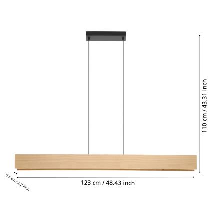 Eglo - LED RGBW Aptumšojuma lustra ar auklu LED/35W/230V 2700-6500K