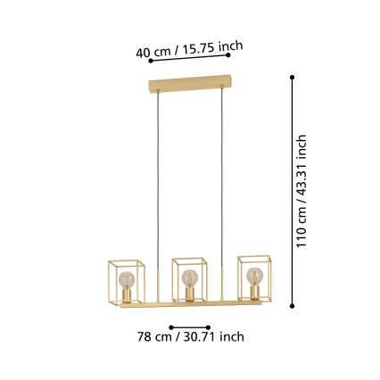 Eglo - Lustra ar auklu 3xE27/40W/230V