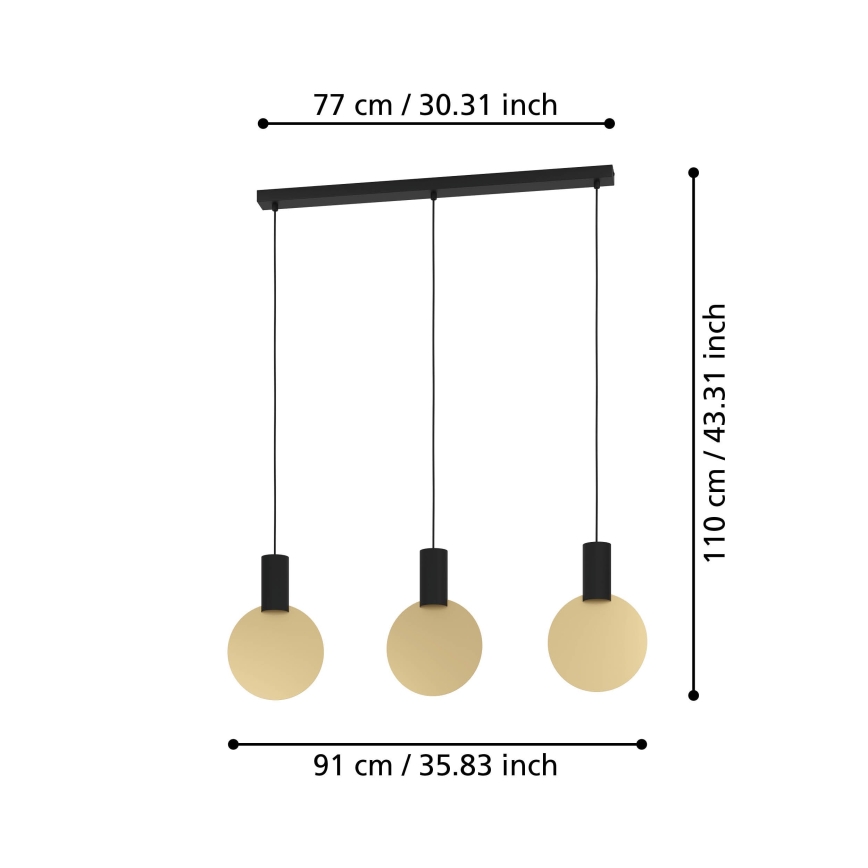 Eglo - LED Lustra ar auklu 3xGU10/4,5W/230V 3000K
