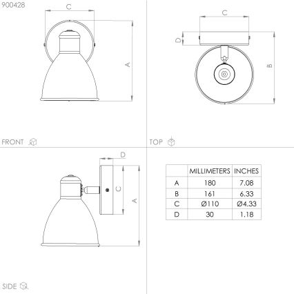 Eglo - LED Vannas istabas sienas lampa 1xGU10/3W/230V IP44