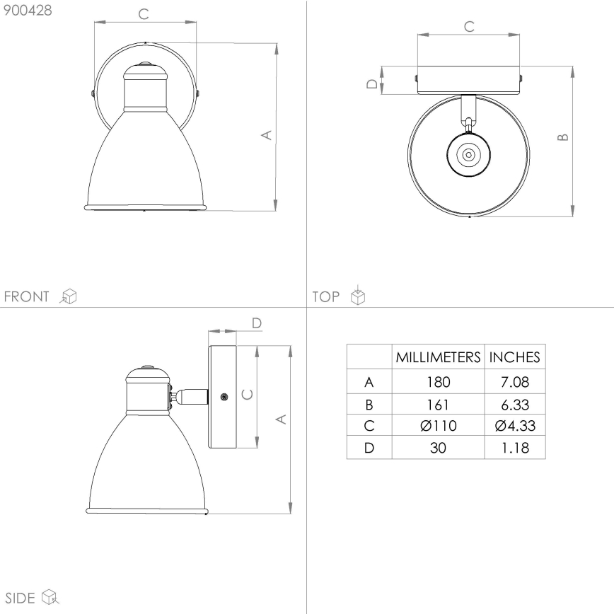 Eglo - LED Vannas istabas sienas lampa 1xGU10/3W/230V IP44