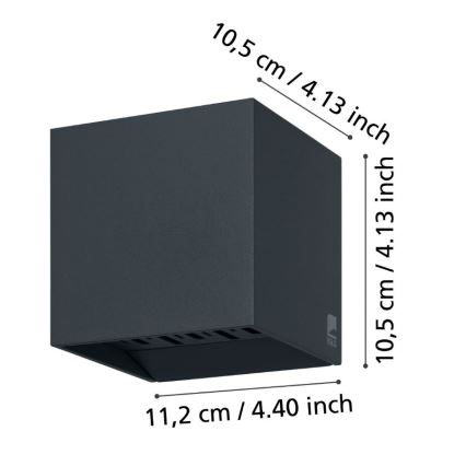 Eglo - LED Āra sienas lampa 2xLED/3,3W/230V IP54