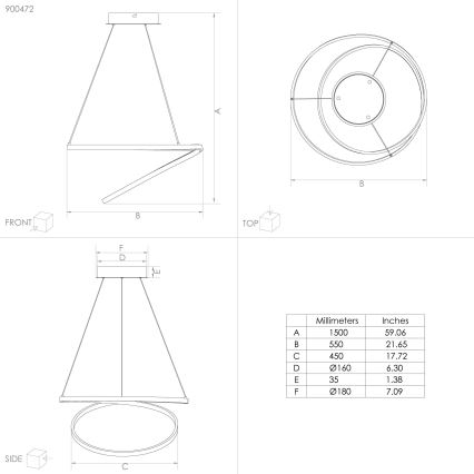 Eglo - LED Lustra ar auklu LED/36W/230V