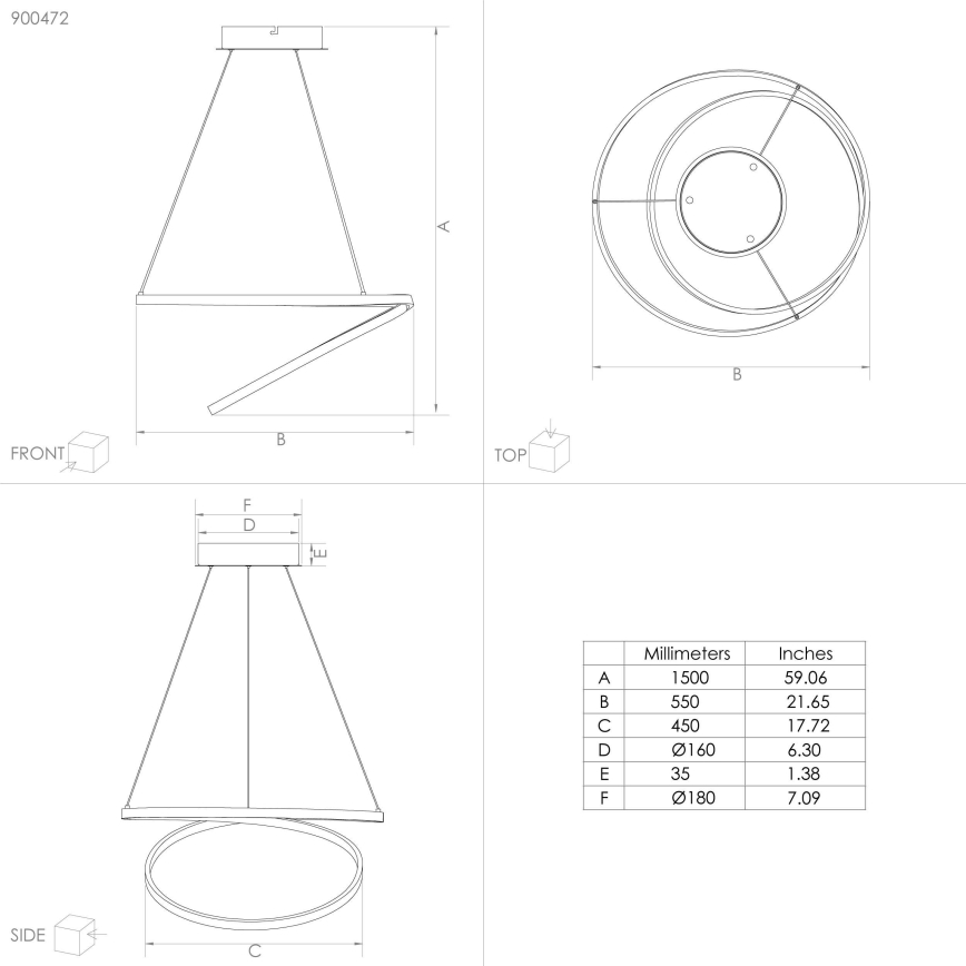 Eglo - LED Lustra ar auklu LED/36W/230V