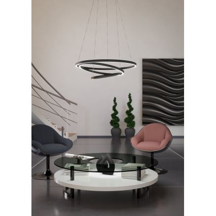 Eglo - LED Aptumšojama lustra ar auklu LED/43,2W/230V melna