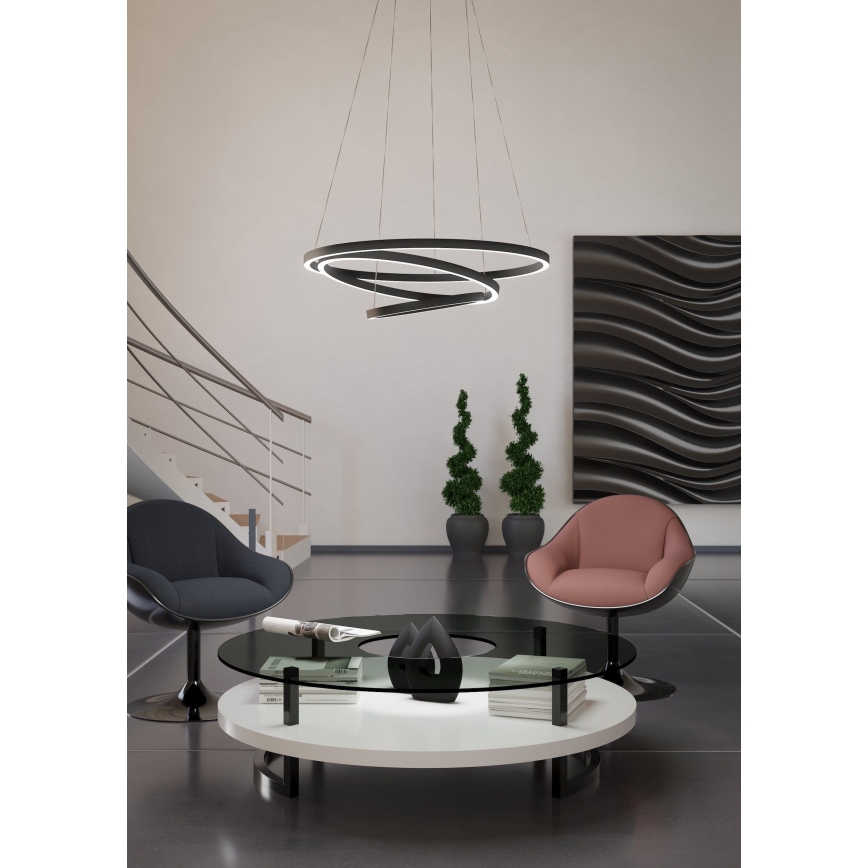 Eglo - LED Aptumšojama lustra ar auklu LED/43,2W/230V melna