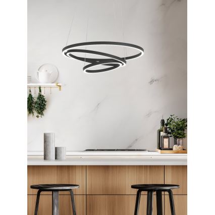 Eglo - LED Aptumšojama lustra ar auklu LED/43,2W/230V melna