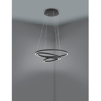 Eglo - LED Aptumšojama lustra ar auklu LED/43,2W/230V melna