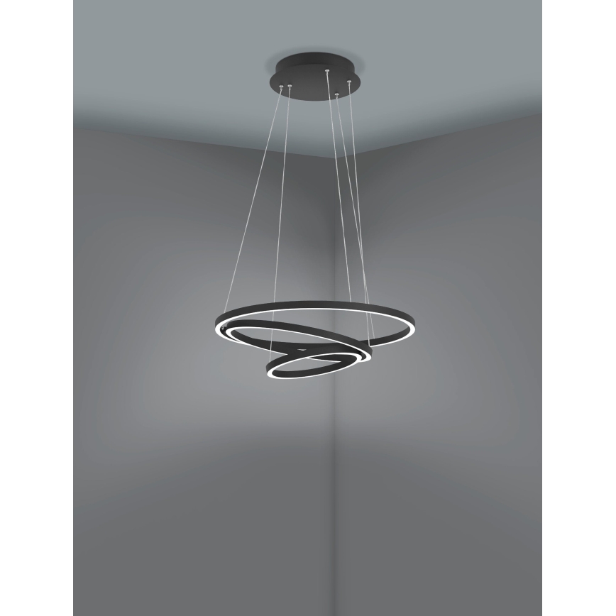 Eglo - LED Aptumšojama lustra ar auklu LED/43,2W/230V melna