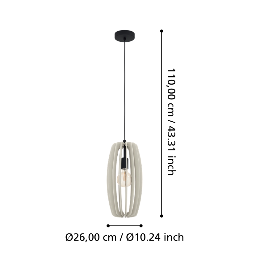 Eglo - Lustra ar auklu 1xE27/40W/230V krēmkrāsa