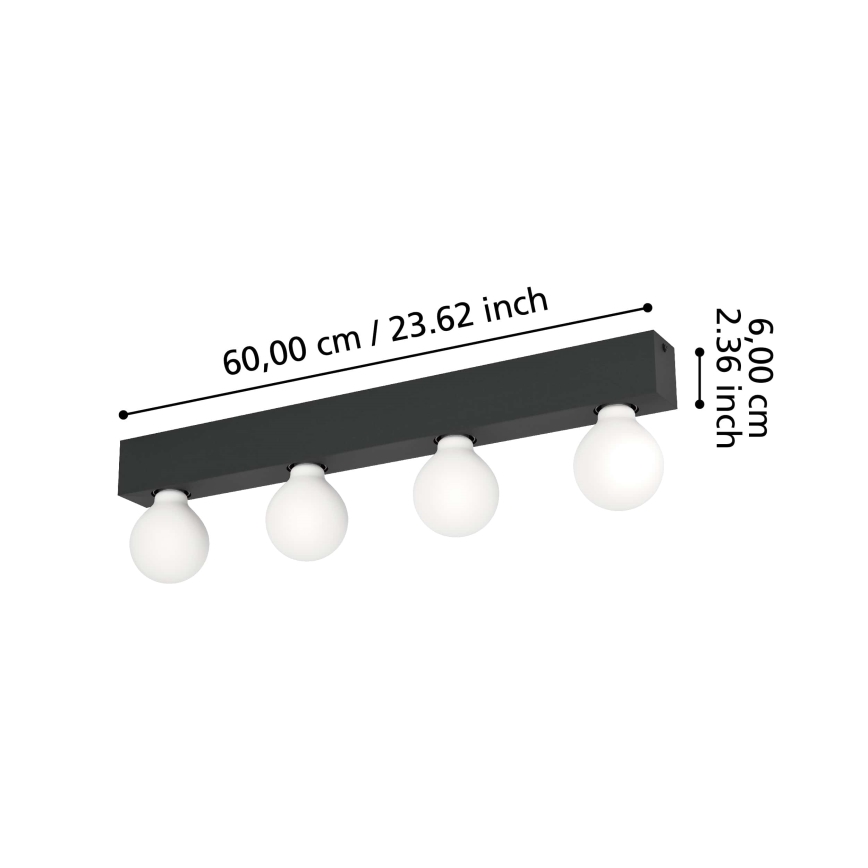 Eglo - Sienas lampa 4xE27/40W/230V melna