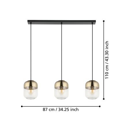 Eglo - Lustra ar auklu 3xE27/40W/230V