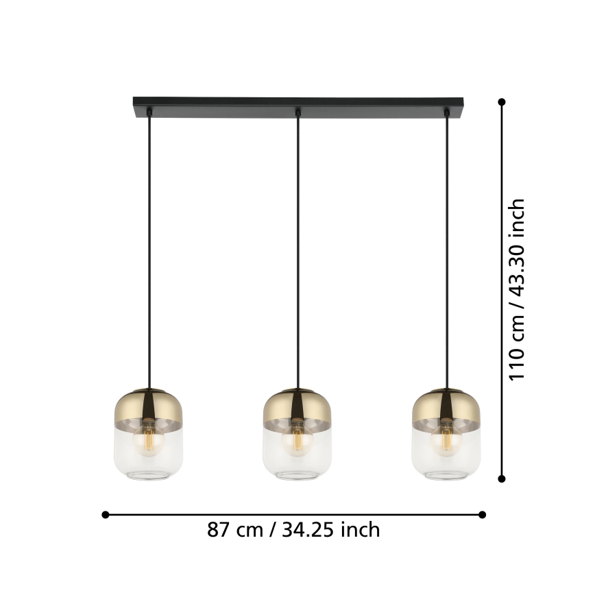 Eglo - Lustra ar auklu 3xE27/40W/230V