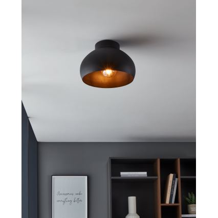 Eglo - Griestu lampa 1xE27/40W/230V melna