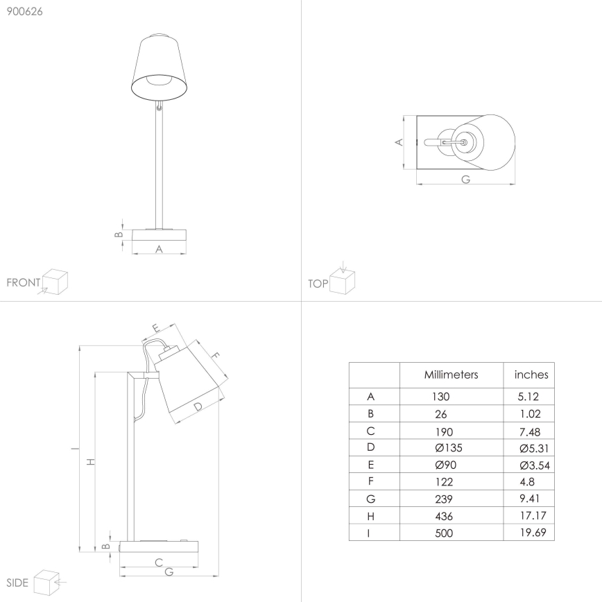 Eglo - LED Aptumšojama lampa ar bezvadu uzlādi LED/5,5W/230V