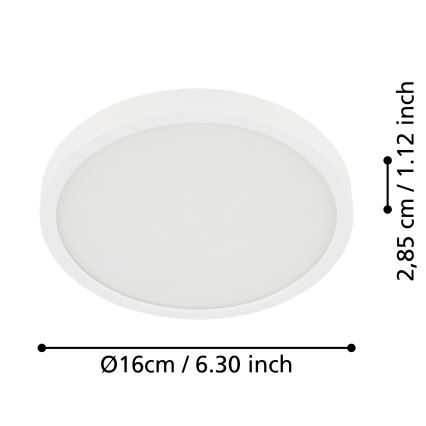 Eglo - LED Vannas istabas griestu lampa LED/11W/230V IP44 balta