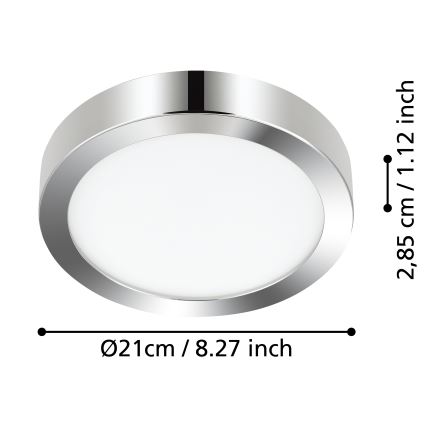 Eglo - LED Vannas istabas griestu lampa LED/17W/230V IP44 spīdīgi hromēts