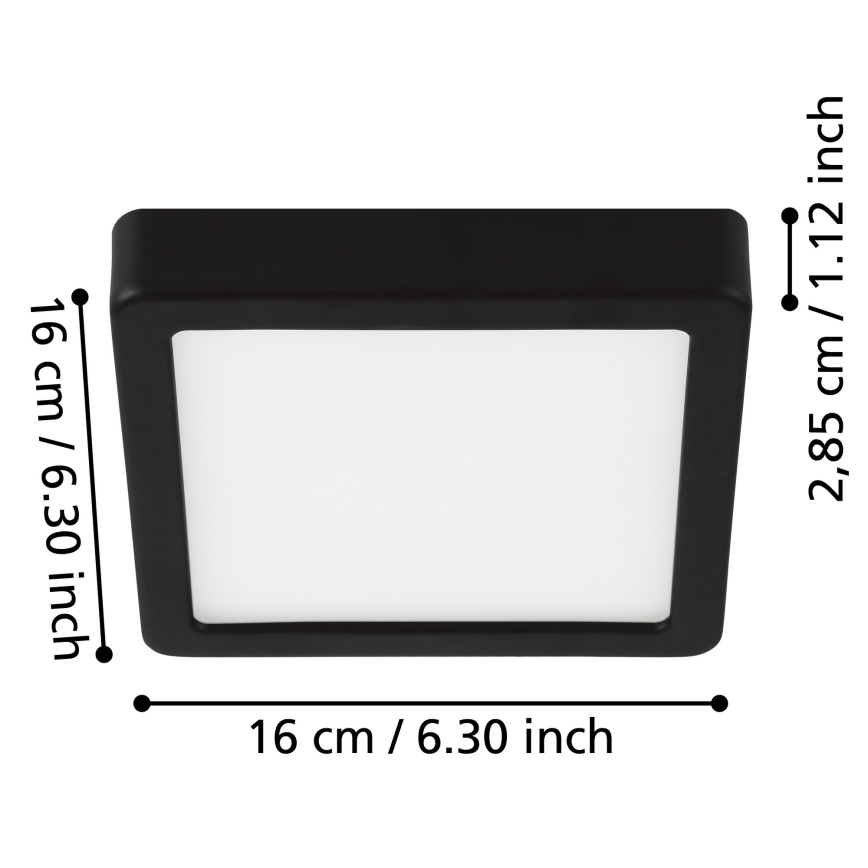 Eglo - LED Vannas istabas griestu lampa LED/11W/230V IP44 melna