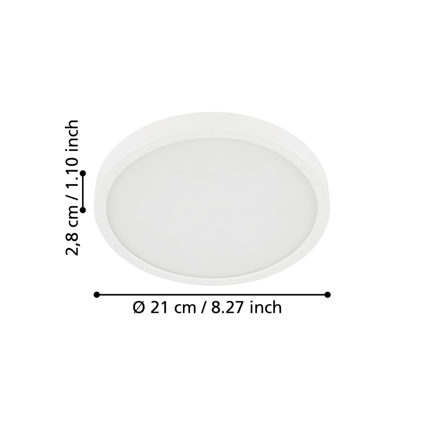Eglo - LED vannas istabas griestu lampa LED/17W/230V balta IP44