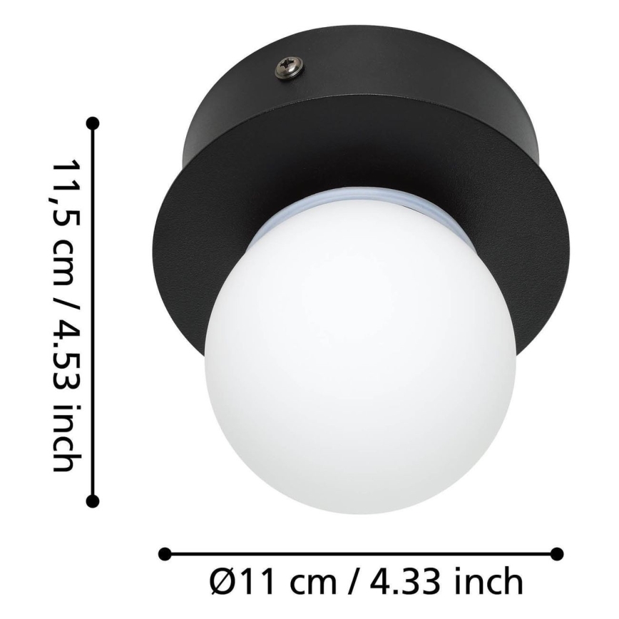 Eglo - LED Vannas istabas griestu lampa LED/3,3W/230V IP44 melna