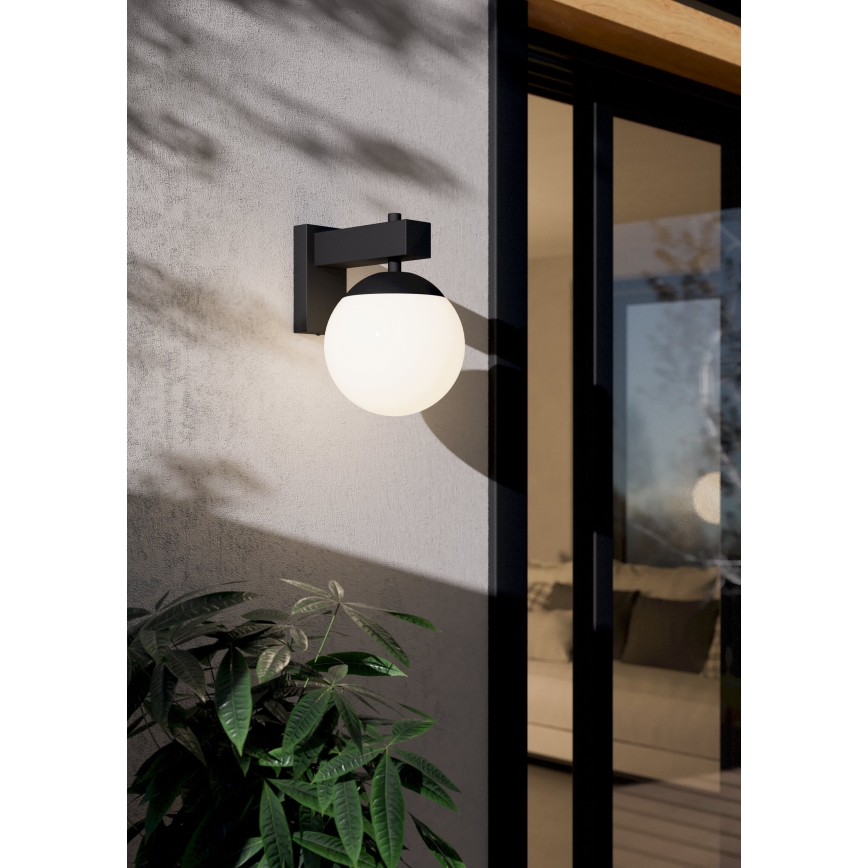 Eglo - Āra sienas lampa 1xE27/40W/230V melna IP44