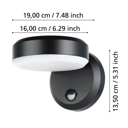 Eglo - LED Āra sienas lampa ar sensoru LED/10,8/230V IP44