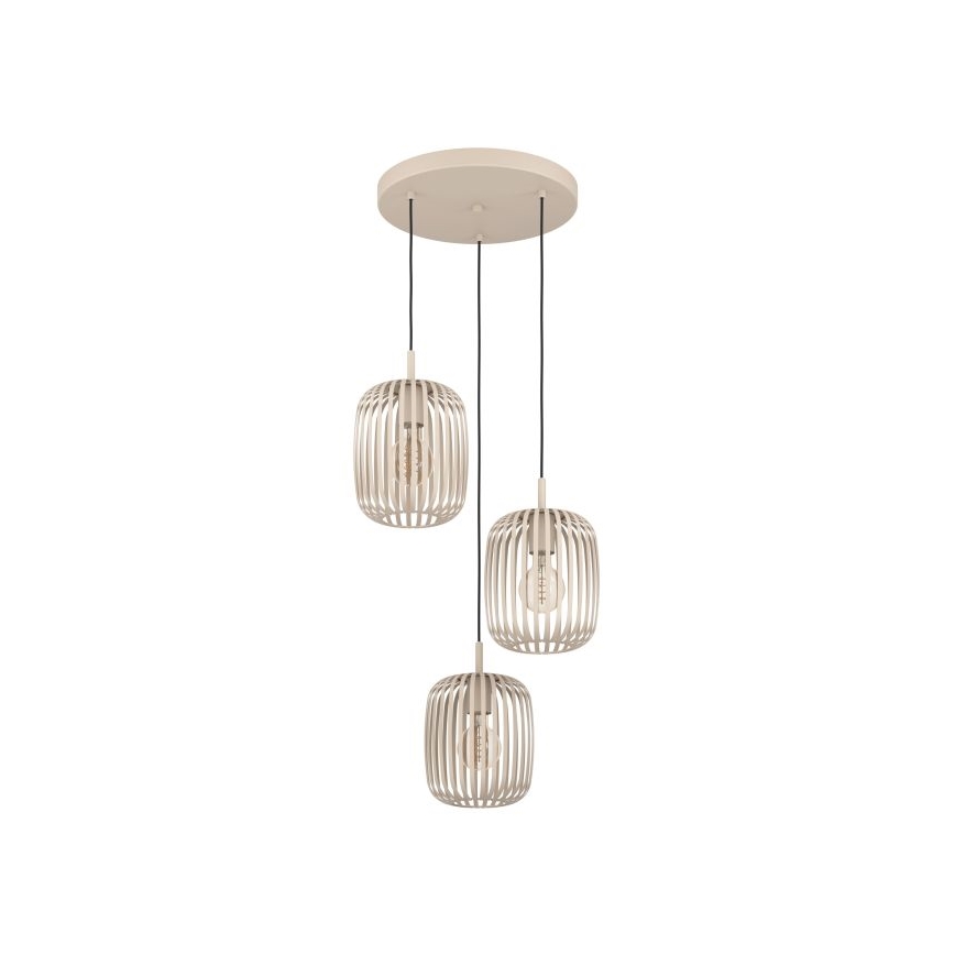 Eglo - Lustra ar auklu 3xE27/40W/230V bēša