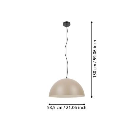 Eglo - Lustra ar auklu 1xE27/40W/230V bēša