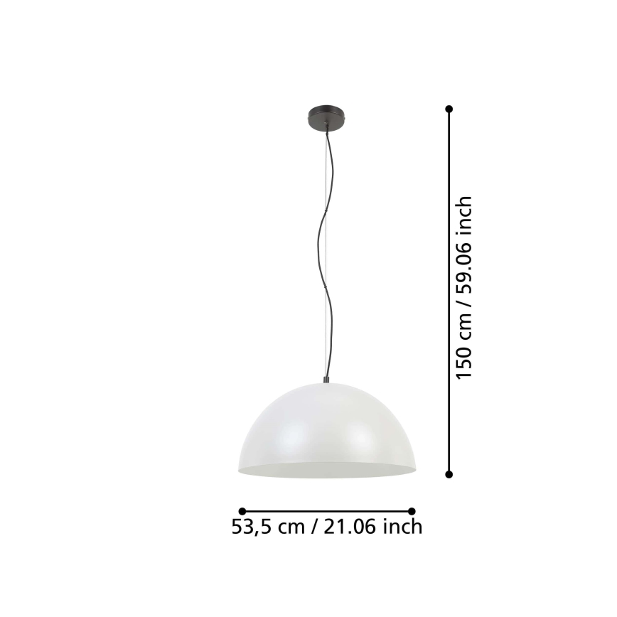Eglo - Lustra ar auklu 1xE27/40W/230V pelēka