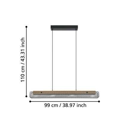 Eglo - LED RGBW Aptumšojuma lustra ar auklu LED/34W/230V 2700-6500K