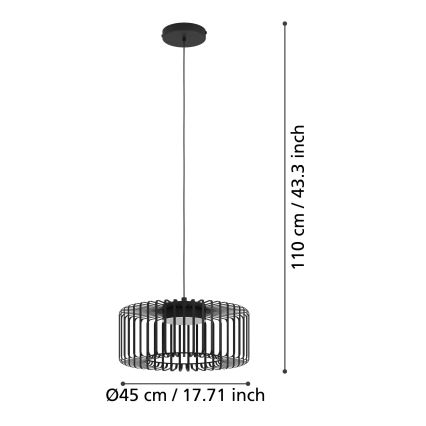 Eglo - LED RGBW Aptumšojuma lustra ar auklu LED/22W/230V 2700-6500K