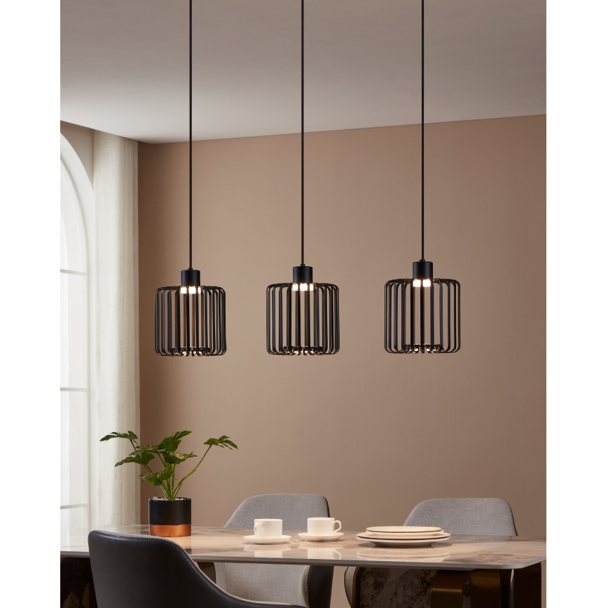 Eglo - LED RGBW Aptumšojuma lustra ar auklu 3xLED/3,7W/230V 2700-6500K