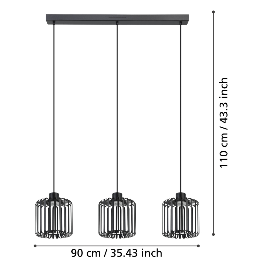 Eglo - LED RGBW Aptumšojuma lustra ar auklu 3xLED/3,7W/230V 2700-6500K
