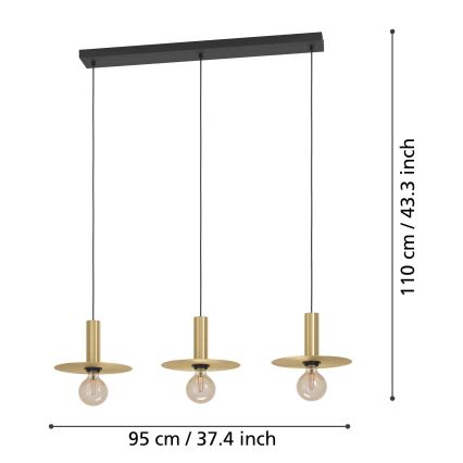 Eglo - Lustra ar auklu 3xE27/40W/230V