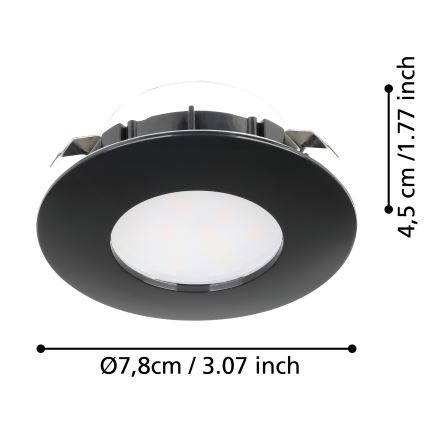 Eglo - KOMPLEKTS 3x LED Iegremdējama vannas istabas lampa PINEDA LED/4,9W/230V IP44