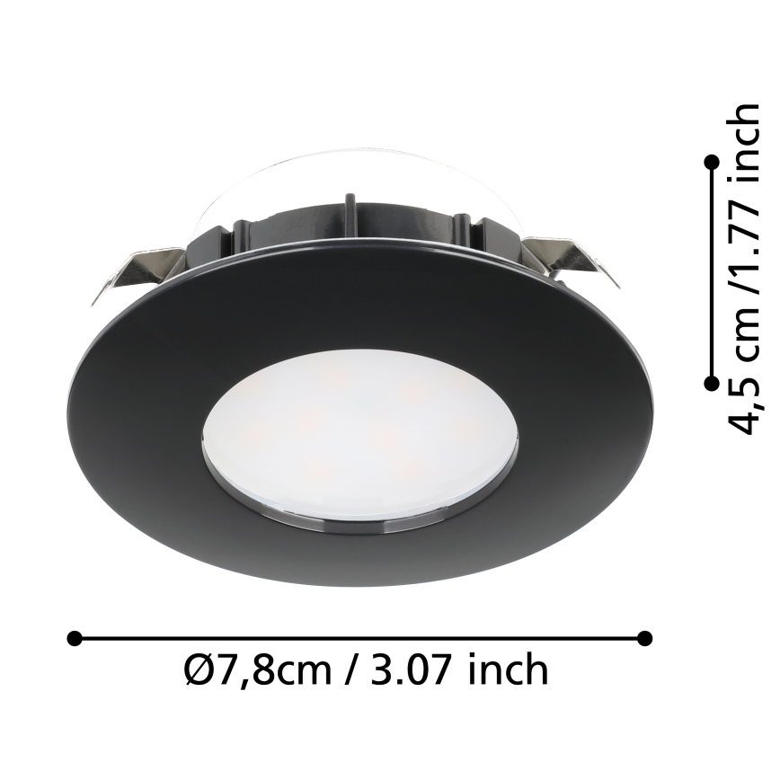 Eglo - KOMPLEKTS 3x LED Iegremdējama vannas istabas lampa PINEDA LED/4,9W/230V IP44