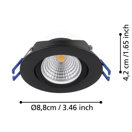 Eglo - KOMPLEKTS 3x LED Aptumšojama iegremdējama lampa SALICETO LED/6W/230V