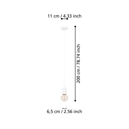 Eglo - Lustra ar auklu 1xE27/40W/230V balta