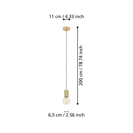 Eglo - Lustra ar auklu 1xE27/40W/230V zelta