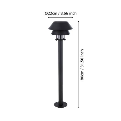 Eglo - Āra lampa 1xE27/40W/230V 80 cm IP65