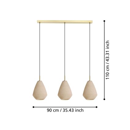 Eglo - Lustra ar auklu 3xE27/40W/230V