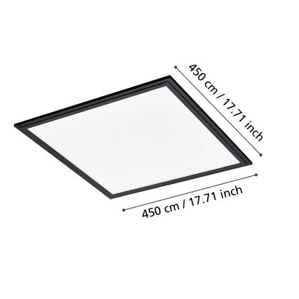 Eglo - LED Griestu lampa LED/21,5W/230V 45x45 cm melna