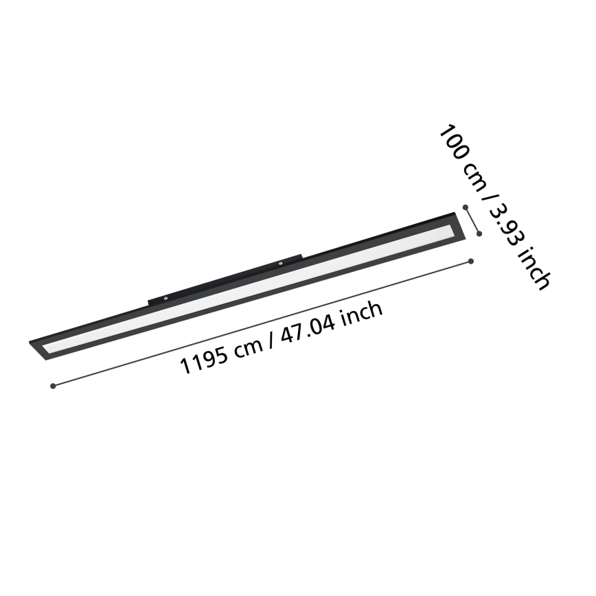 Eglo - LED Griestu lampa LED/38W/230V 120x10 cm melna