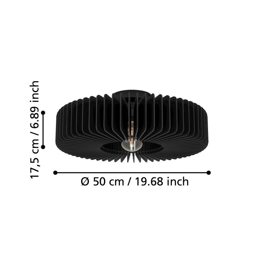 Eglo - Griestu lampa 1xE27/40W/230V melna